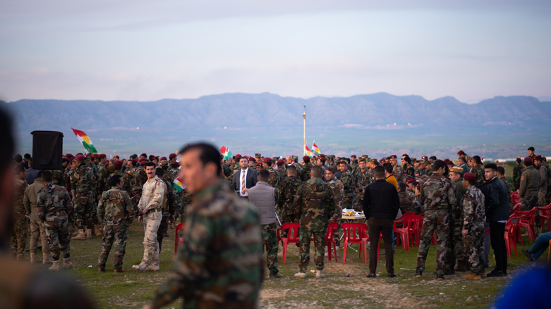 Even at the front line, the Newroz celebrations continued. (Photo: Levi Clancy/Kurdistan 24)