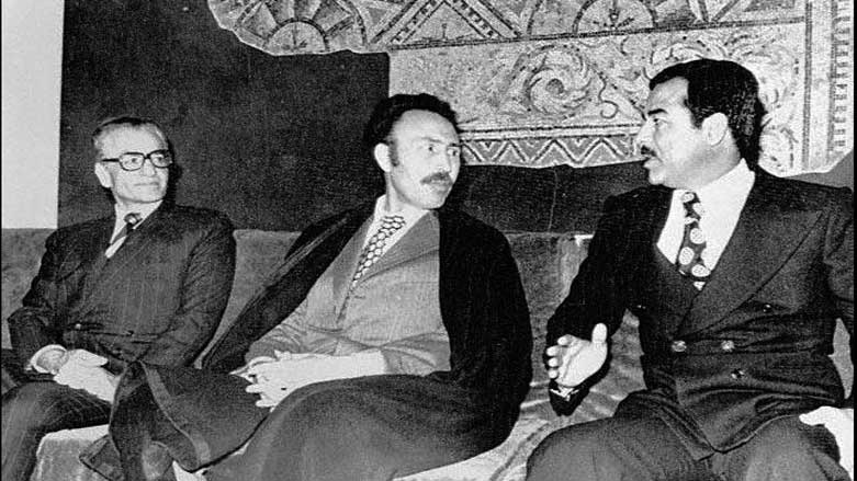 صدام حسین، رئیس جمهور وقت الجزایر و شاه سابق ایران