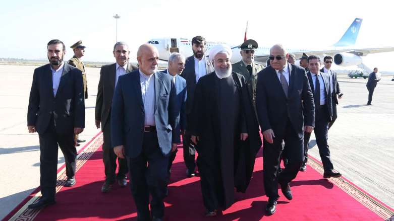 رئیس جممور ایران در فرودگاه بغداد مورد استقبال وزیر تجارت عراق قرار گرفت