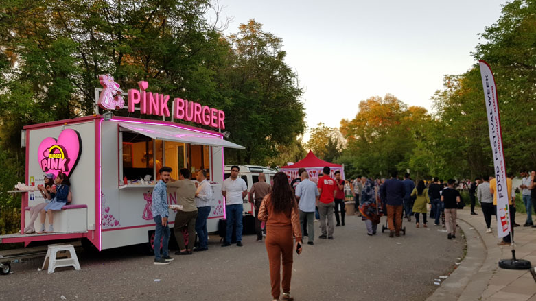 Some of the over 50 restaurants that set up food stands at Food Festival Week. (Photo: Kurdistan 24/Wladimir van Wilgenburg)