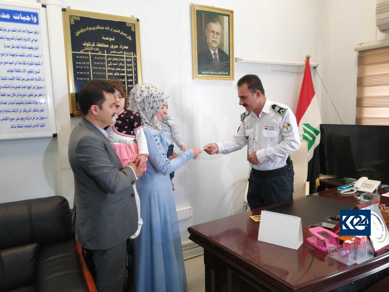 Shaida Abdul-Majid, the female applicant, receiving her license on April, 17, 2019. (Photo: Kurdistan 24)