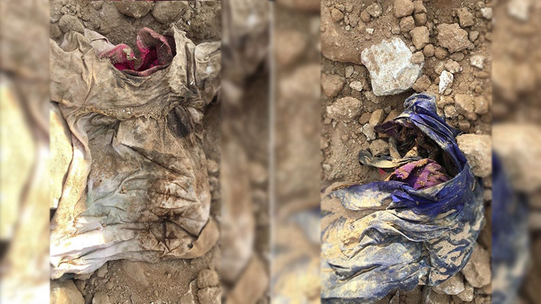 Decaying clothing recovered from the mass grave, April, 12, 2019. (Photo: Social Media/Kurdistan 24)