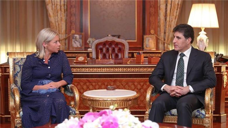 Kurdistan Region Prime Minister Nechirvan Barzani in a meeting with UN Special Representative for the Secretary-General for Iraq, Jeanine Hennis-Plasschaert, Erbil, May 13, 2019. (Photo: KRG)