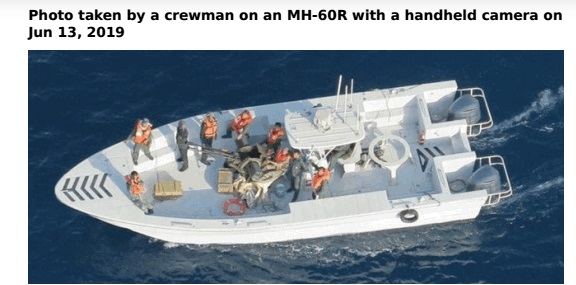 وێنەکە لە لایەن هێلکۆپتەری جۆری MH-60R گیراوە لە 13/06/2019