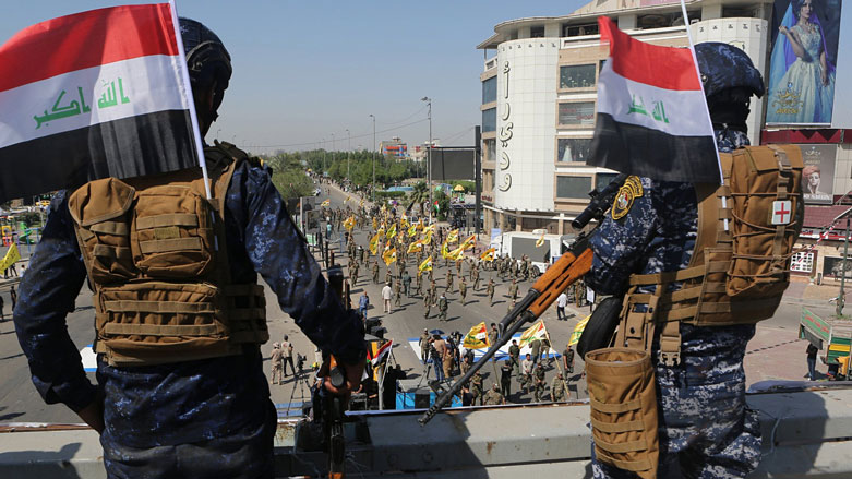 Iran-backed Shia militia members celebrate Quds Day in the Iraqi capital of Baghdad, May 31, 2019. (Photo: AP/Khalid Mohammed)