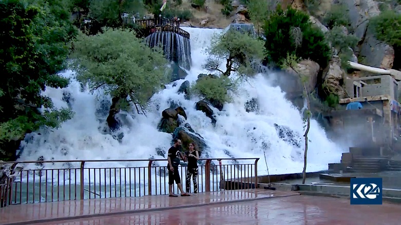 Bekhal waterfall is a scenic site and attractive tourist destination for Kurds, Iraqis, and foreigners alike. June, 02, 2019. (Photo: Kurdistan 24)