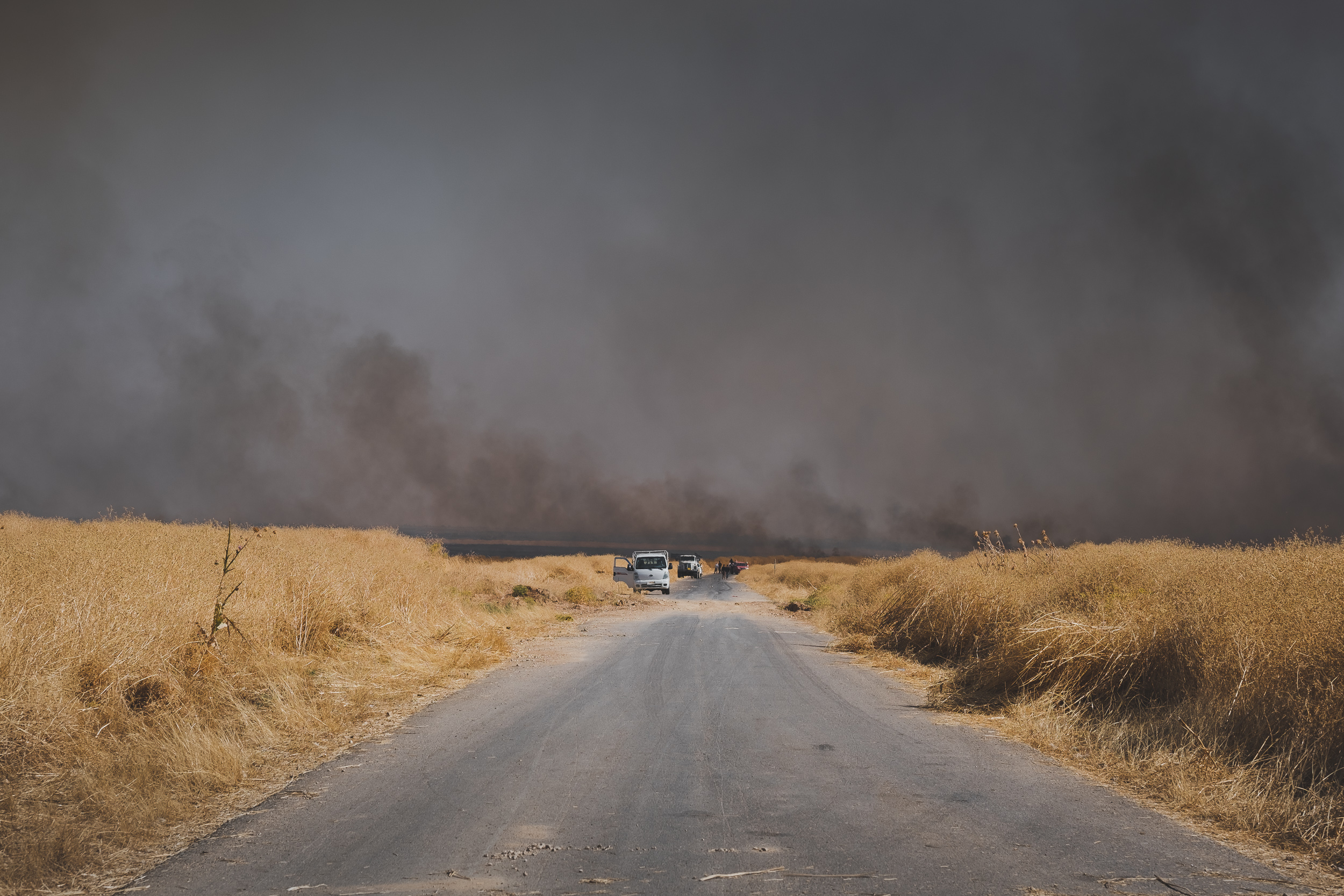 Highway 47, south of Shingal mountain, about 15 kilometers from the Syrian border. (Photo: Kurdistan 24/Levi Clancy)