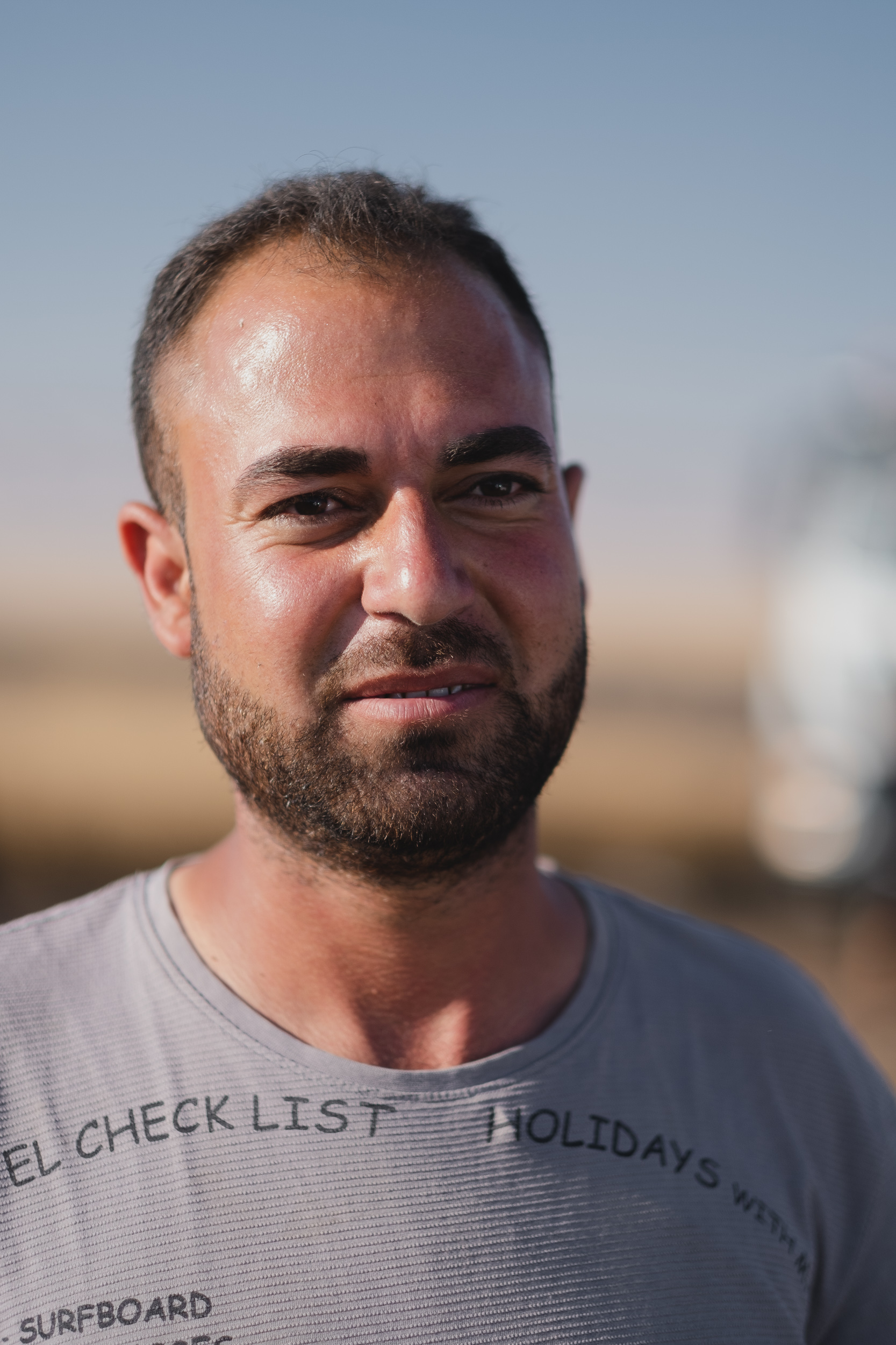 Sulaiman Shamo came from Sardashte Camp to volunteer. (Photo: Kurdistan 24/Levi Clancy)