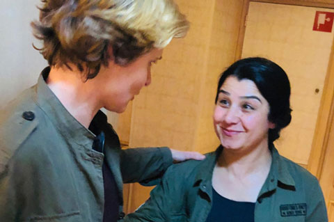 Fourest meets YPJ commander Nesrin Abdullah in Paris. (Photo: Caroline Fourest)