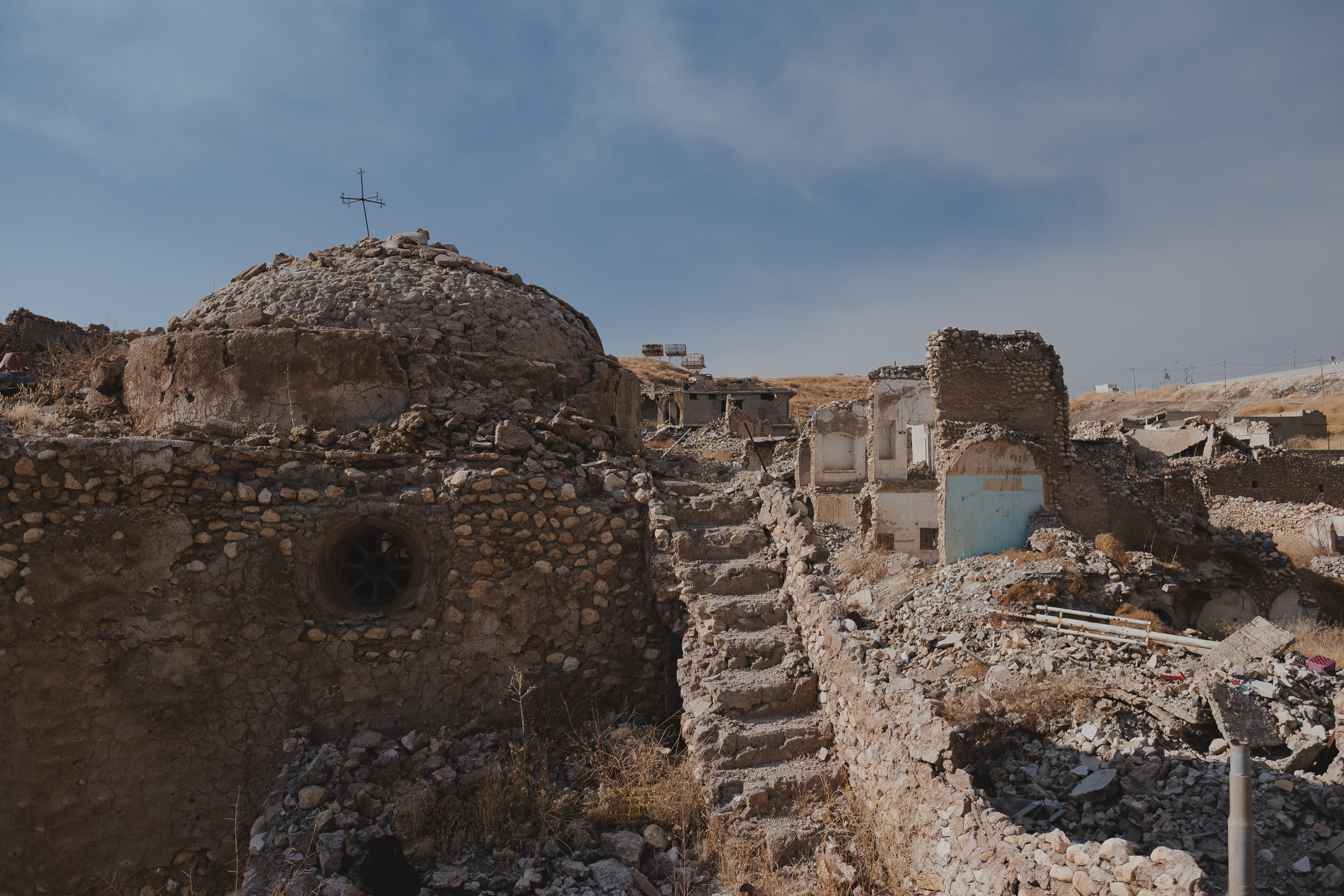 The dome over the altar of the Syriac Catholic Cathedral of the Heart of Jesus. (Photo: Kurdistan 24/Levi Clancy)