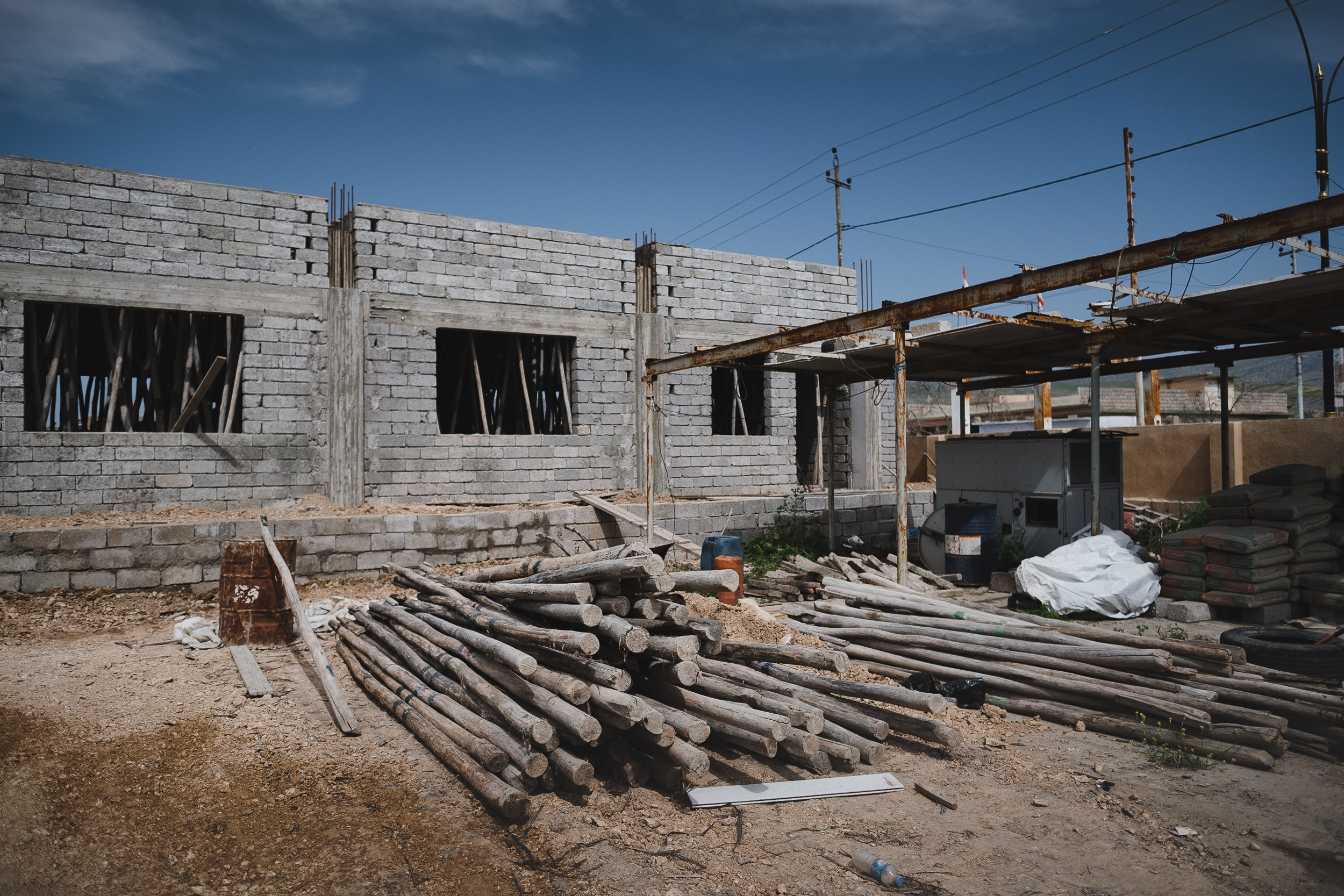 The Ezidi temple dedicated as Kobe Ezi is currently under construction and will be the first Ezidi holy place known to ever exist in the town of Shingal. (Photo: Kurdistan 24/Levi Clancy)