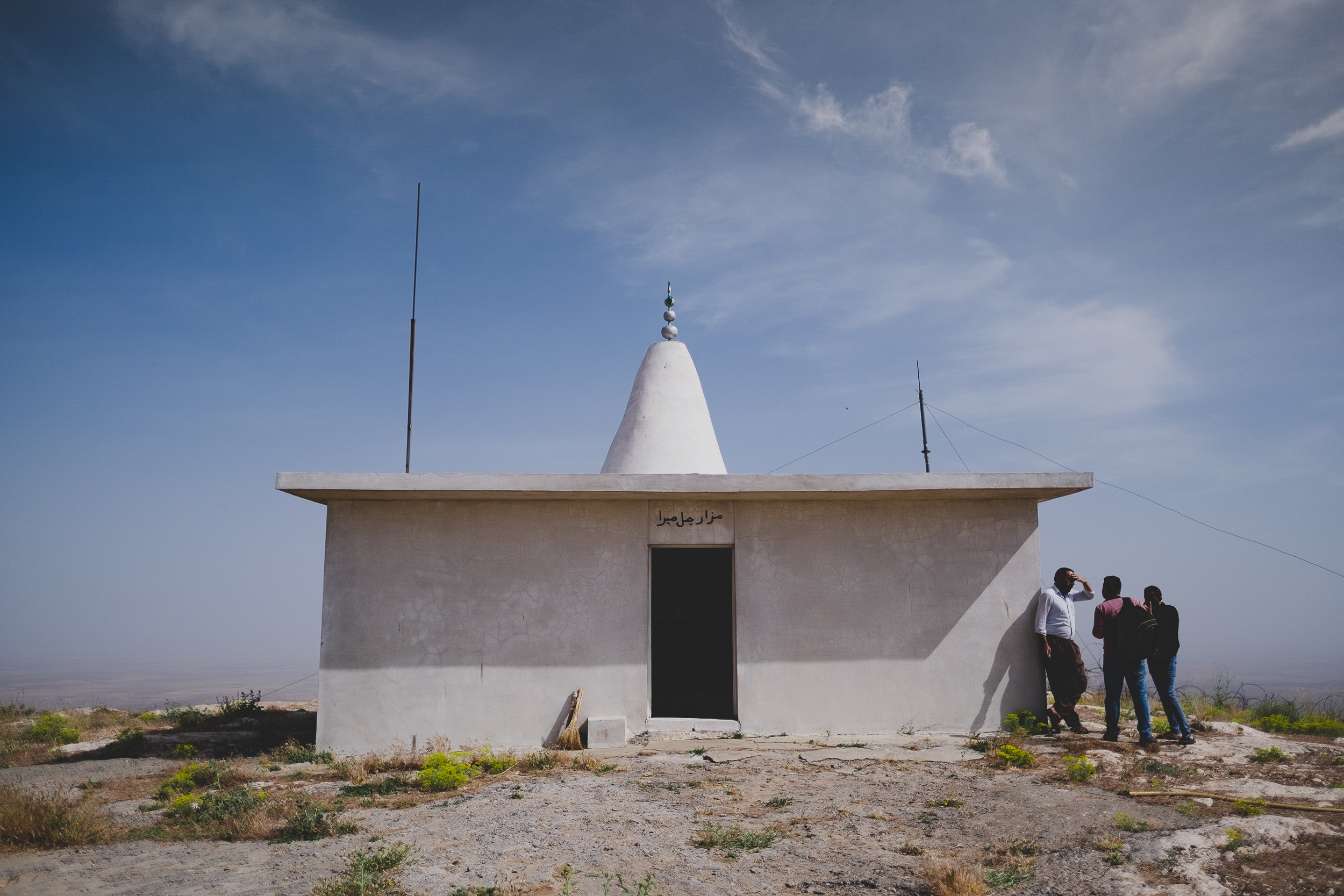 Located atop Shingal mountain, an Ezidi holy place dedicated to Sheikh Adi is said to be the location where Sheikh Adi first arrived when coming to the Ezidis. He decided the location was not suitable because it was too small and proceeded to Lalish. (Photo: Kurdistan 24/Levi Clancy)