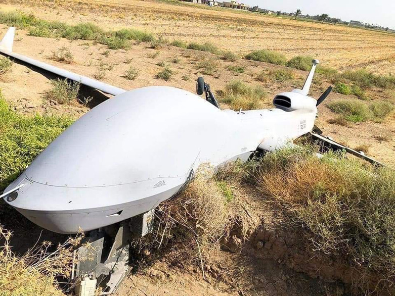 The US-made drone crashed in Baghdad. (Photo: Buratha News Agency)