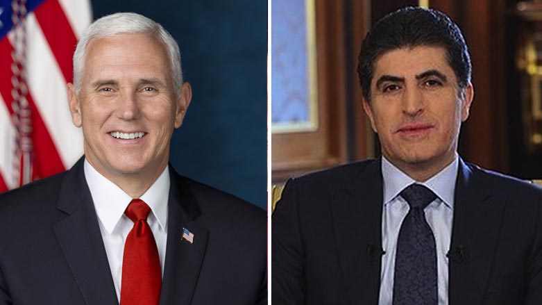 Nêçîrvan Barzanî û Mike Pence rewşa Herêma Kurdistanê û Iraqê gotûbêj kirin