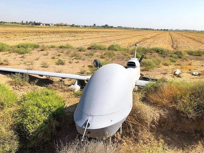 The US-made drone crashed in Baghdad. (Photo: Buratha News Agency)