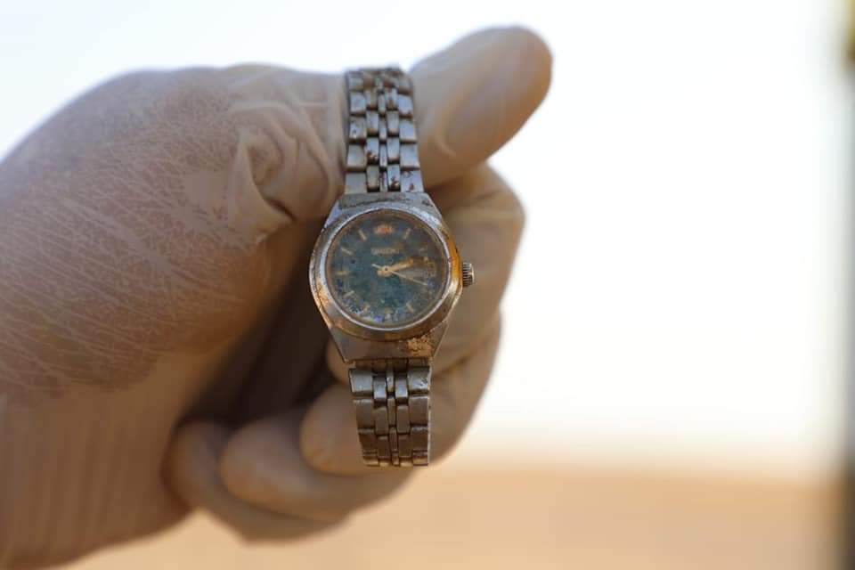 A mass grave containing Kurdish remains found in southern Iraq's desert in Muthanna province. (Photo: Martyrs Foundation in Iraq)