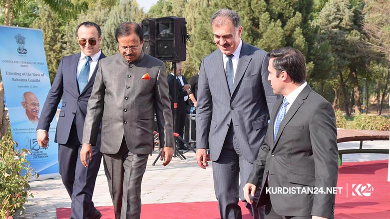 Mahatma Gandhi statue unveiled in Kurdistan Region’s Erbil