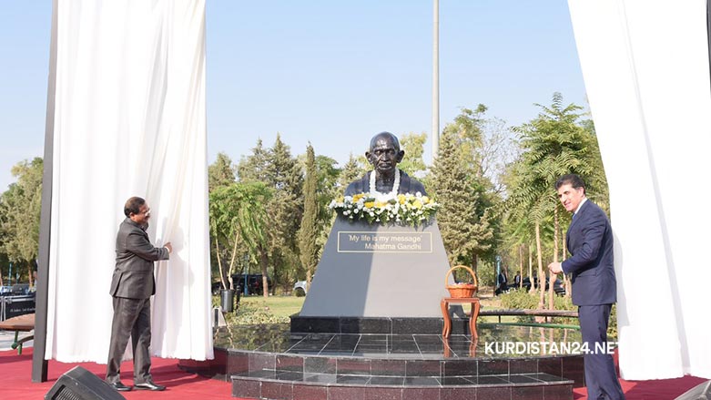 Mahatma Gandhi statue unveiled in Kurdistan Region’s Erbil