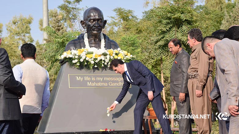 Mahatma Gandhi statue unveiled in Kurdistan Region’s Erbil
