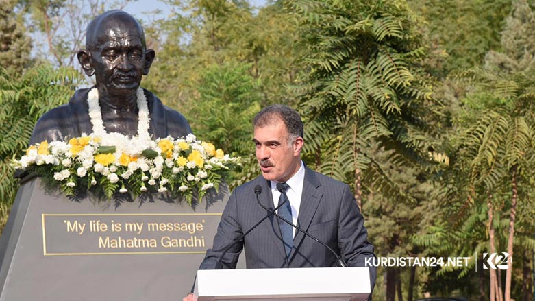 Mahatma Gandhi statue unveiled in Kurdistan Region’s Erbil