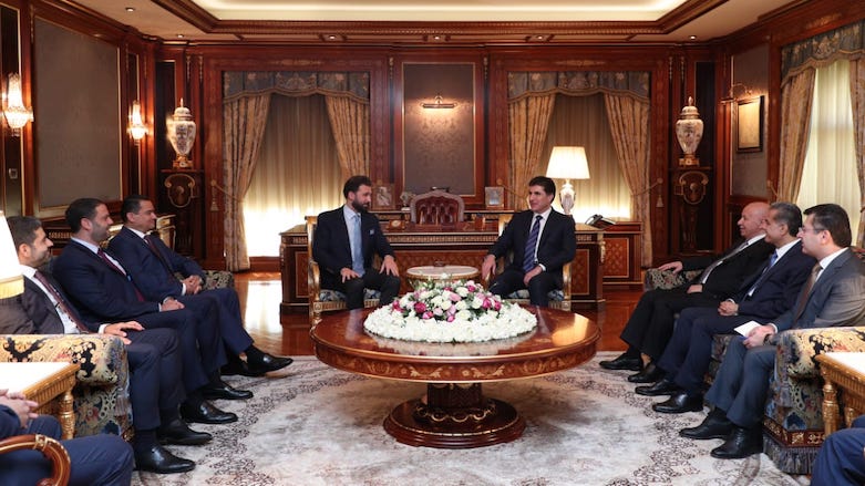 Kurdistan Regional Government (KRG) President Nechirvan Barzani during a meeting with a Lebanese parliamentary delegation, Erbil, Sept. 16, 2019. (Photo: KRG)