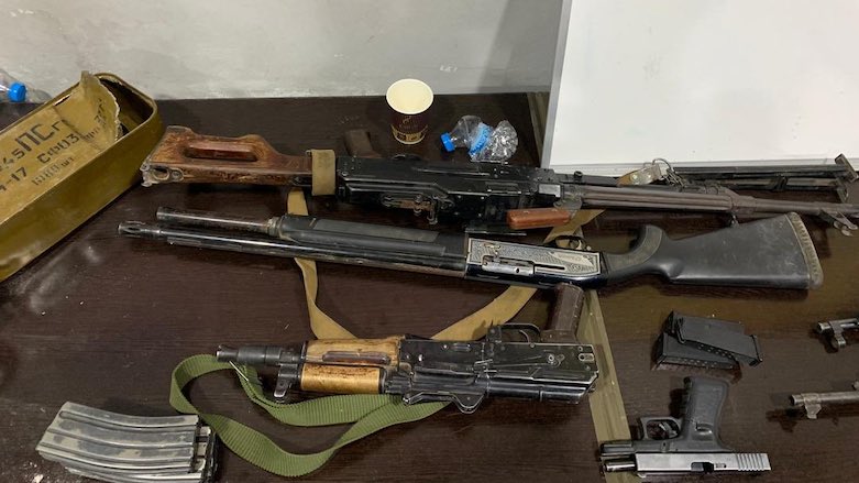 Weapons seized during the raid. (Photo: YPG Press Office)
