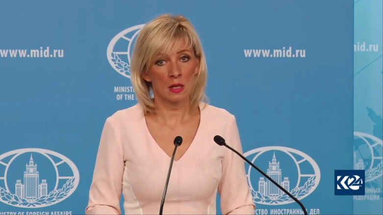 Zaxarova li ser girtina nivîsgeha Kurdistan24ê hate deng