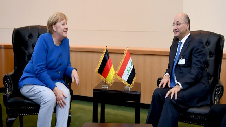 برهم صالح رئیس جمهور عراق فدرال - انگلا مرکل صدر اعظم آلمان