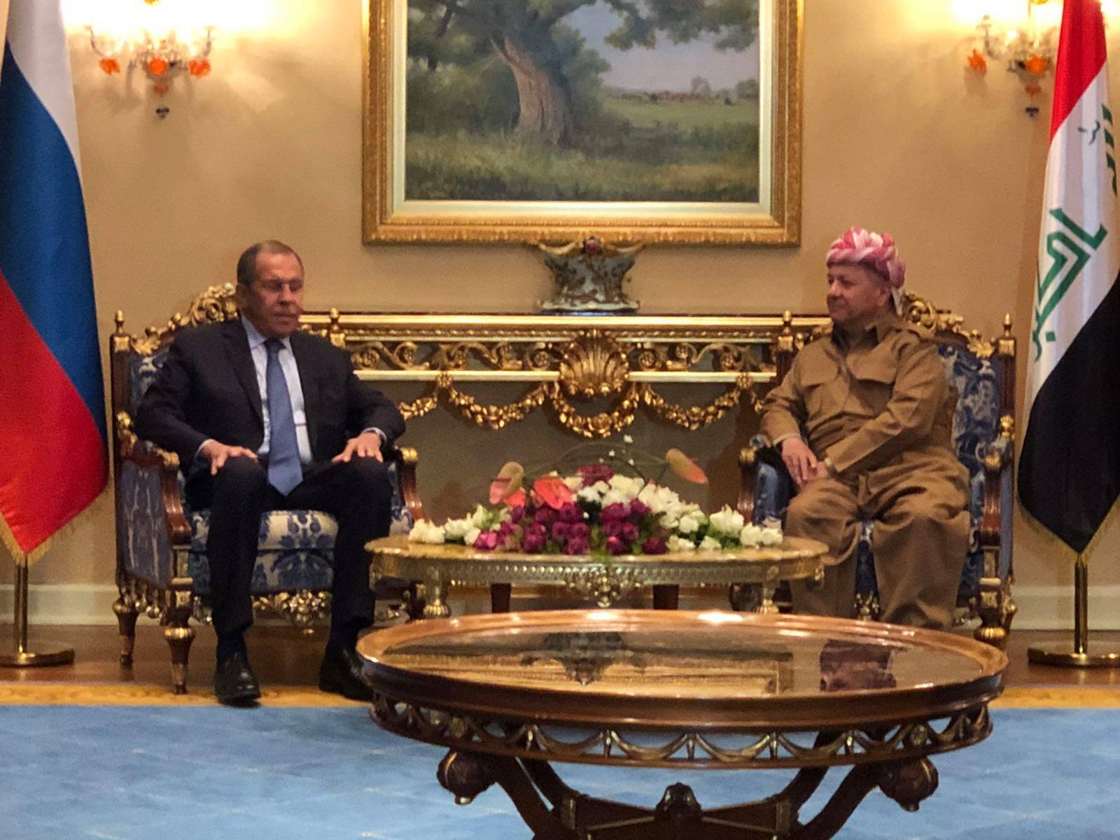 Serok Barzanî pêşwazî li Lavrov kir