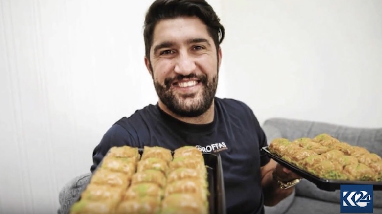 Kayhan Darwishi had no previous experience making baklava. (Photo: Kurdistan 24) 