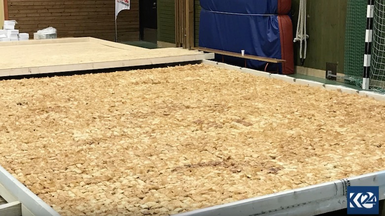 Kayhan Darwishi broke the previous record held by Turkey's Mado Taspakon whose pastry weighed 523 kilograms. (Photo: Kurdistan 24)