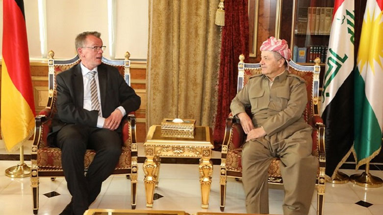 در دیدار آقای بارزانی با سفیر آلمان در عراق, وضعیت پناهندگان  و تحولات عراق مورد گفتگو قرار گرفت