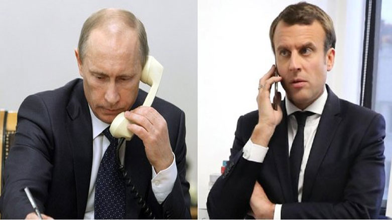 پوتین با ماکرون ، مسئله سوریه را مورد بررسی قرار دادند
