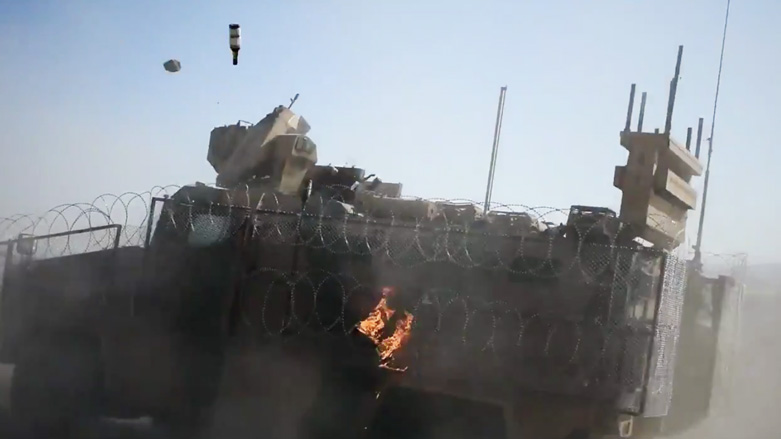 Angry Kurdish protestors hurled stones and Molotov cocktails at joint Russian-Turkish patrols near Syria's Kurdish-majority city of Kobani, Nov. 18, 2019. (Photo: Social Media)