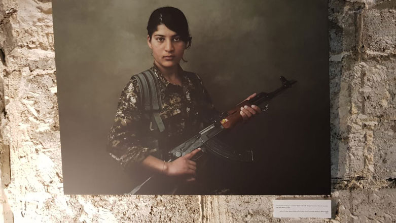 The exhibition by Canadian photographer Joey Lawrence is being held at Amna Suraka, or the “Red Security” Prison Museum in Sulaimani. (Photo: Kurdistan 24/Wladimir van Wilgenburg)