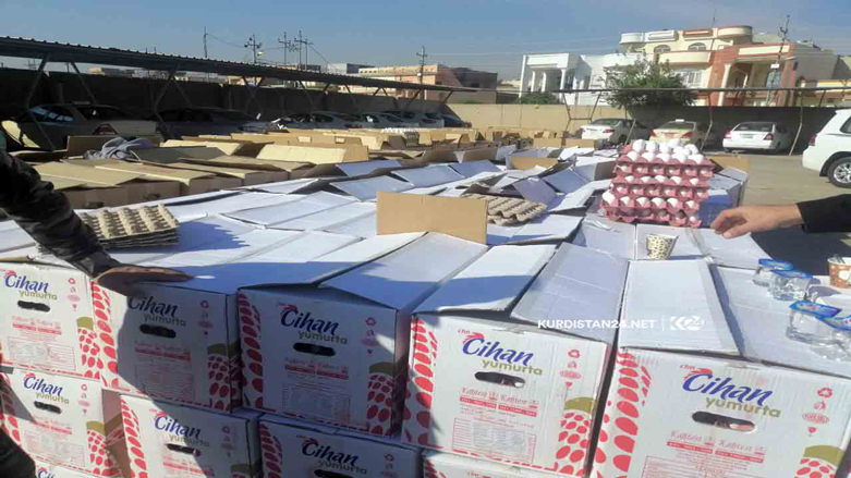 لە ھەولێر 81 تۆن ھێلكە دەستی بەسەردا گیرا