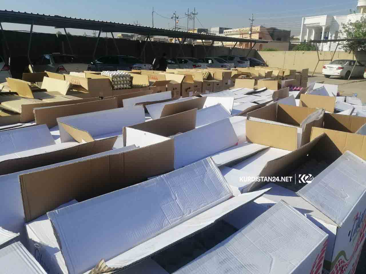لە ھەولێر 81 تۆن ھێلكە دەستی بەسەردا گیرا