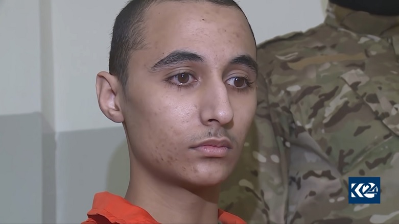 The young prisoner speaks with Kurdistan 24 in the Gweran Prison, Hasakah. (Photo: Kurdistan 24)