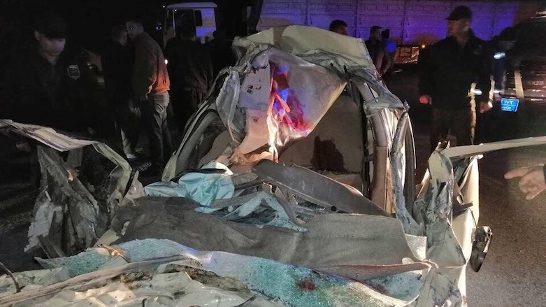 The aftermath of a fatal traffic accident, Sulaimani province, Nov. 25, 2019. (Photo: Kurdistan 24)