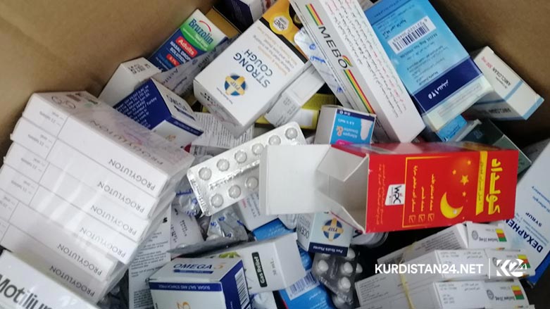 Medicine that the Kurdistan Region's security forces identified as counterfeit and seized in the capital of Erbil, Dec. 9, 2019. (Photo: Kurdistan 24)