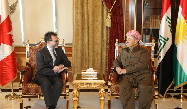 Serok Barzanî pêşwaziya Balyozê Kanada li Iraqê kir