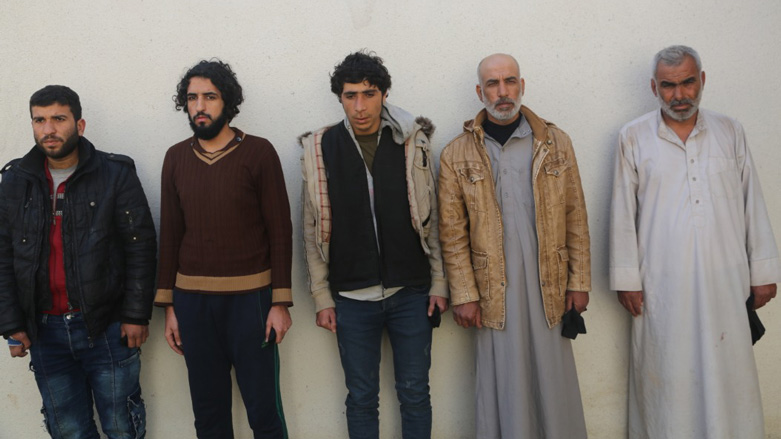 Islamic State suspects arrested in the SDF operations. (Photo: SDF)
