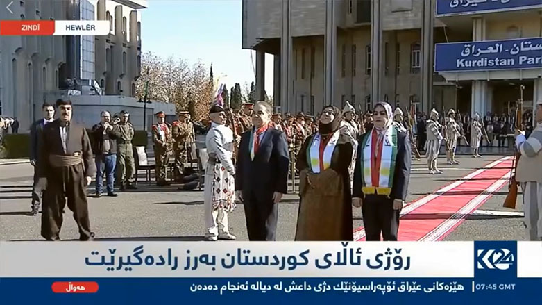 Di Perlemana Kurdistanê de roja Ala ya Kurdistanê bilind hat ragirtin