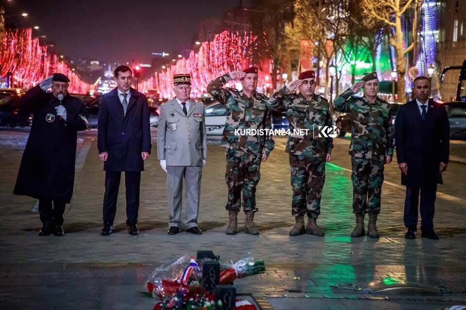 VIDEO: Peshmerga Commanders lay wreath at Triumphal Arch in Paris