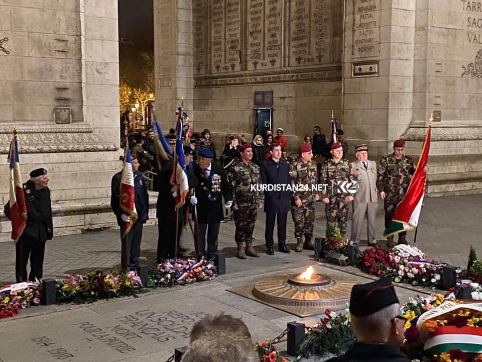 VIDEO: Peshmerga Commanders lay wreath at Triumphal Arch in Paris