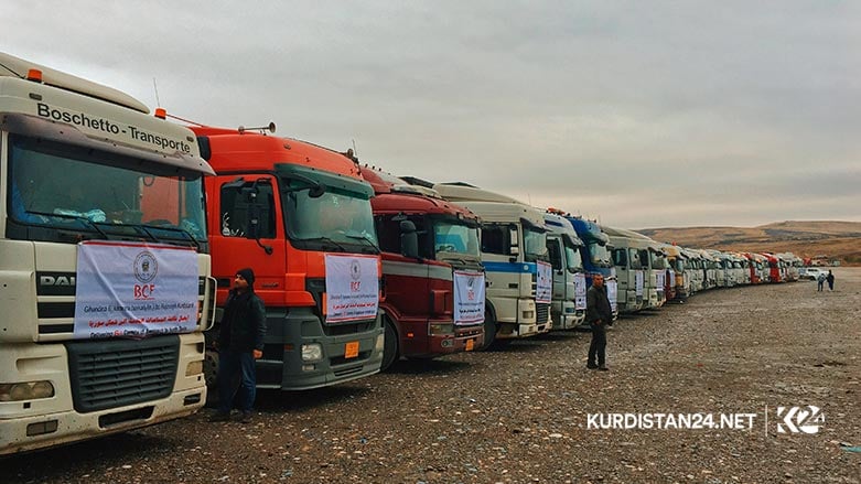 Dezgeha Xêrxwazî ya Barzanî 40 barhilgirên alîkariyan dişîne Rojavayê Kurdistanê