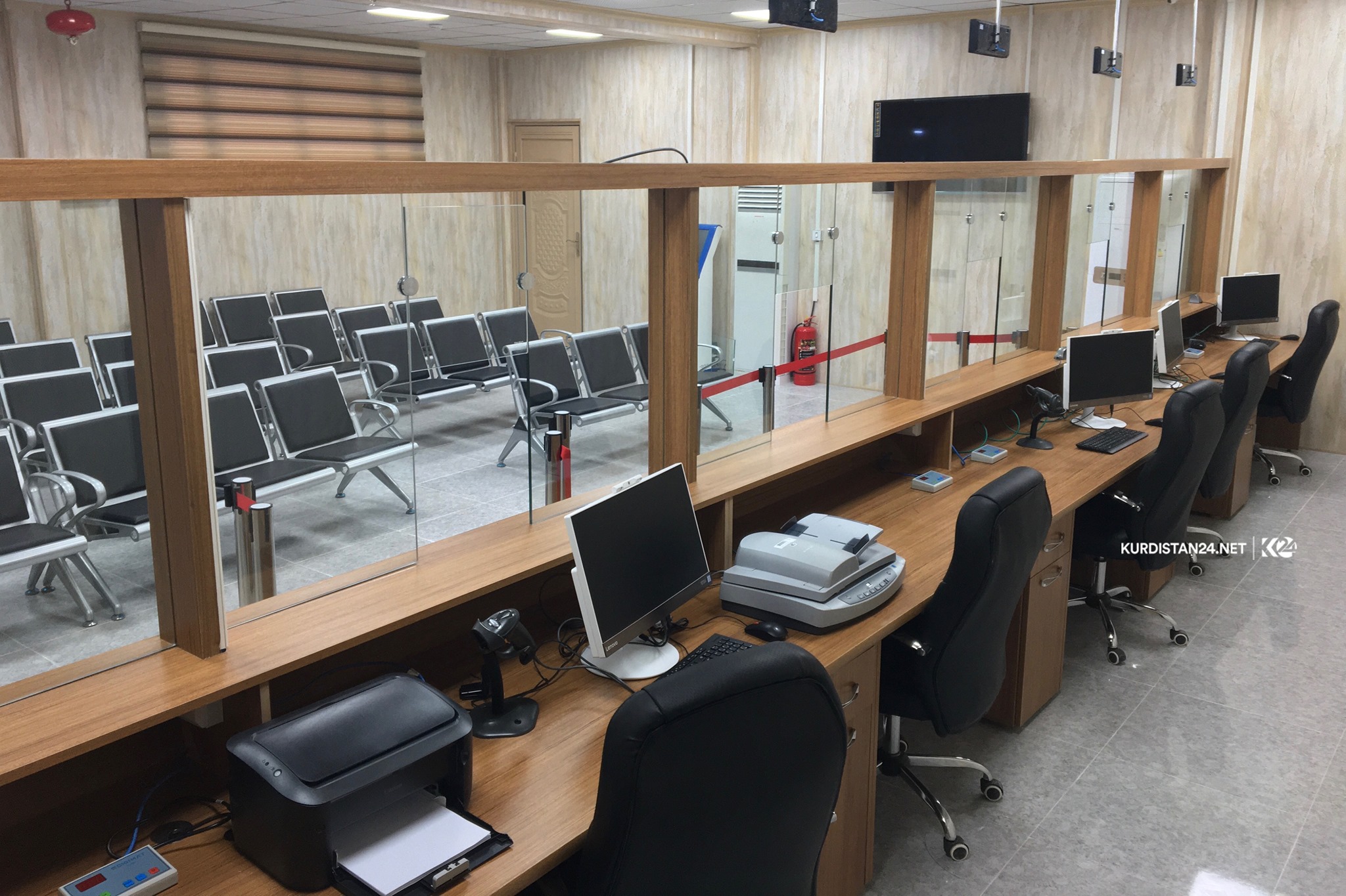 The clerk's desk at the new passport office in Zakho. (Photo: Kurdistan 24)