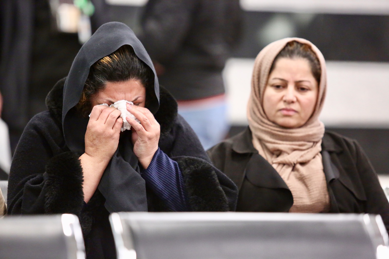 Grieving families in the Kurdistan Region's city of Sulaimani receive the bodies of five persons who recently died after a boat carrying them sank in the territorial waters between Greece and Italy, Jan. 25, 2020. (Photo: Kurdistan 24)
