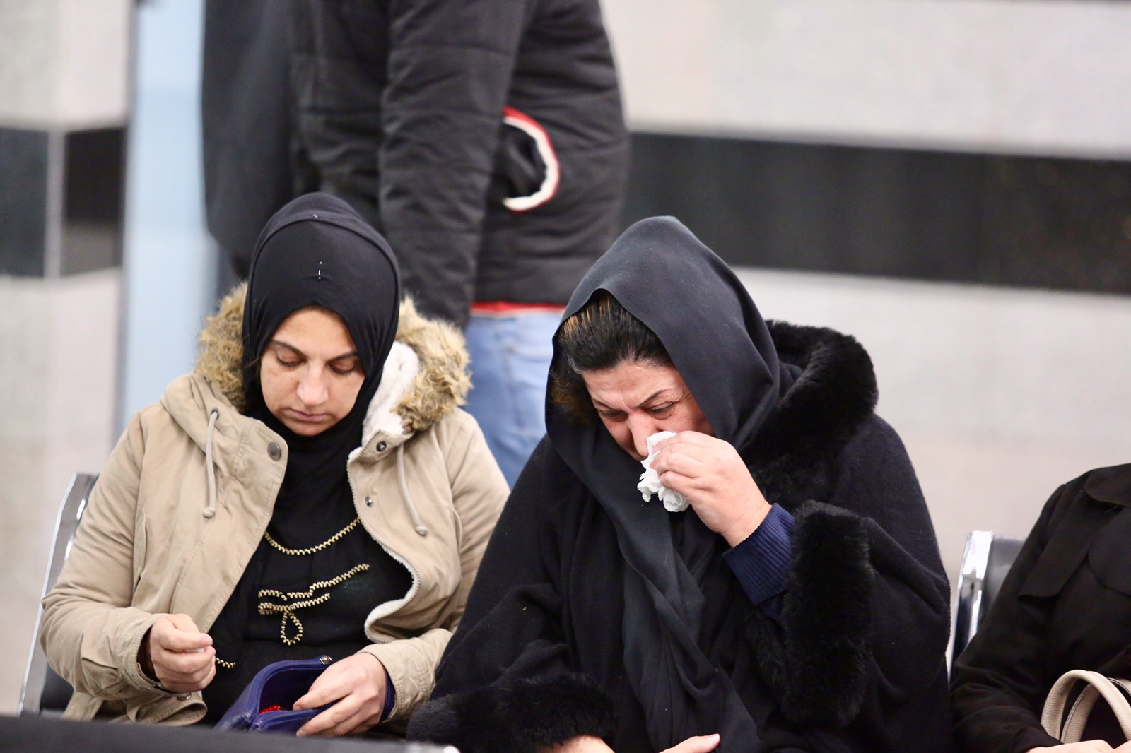 Grieving families in the Kurdistan Region's city of Sulaimani receive the bodies of five persons who recently died after a boat carrying them sank in the territorial waters between Greece and Italy, Jan. 25, 2020. (Photo: Kurdistan 24)