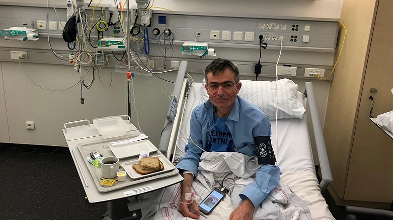 Kamil Abdulqader photographed in a hospital bed in Germany. (Photo: Kamil Abdulqader)